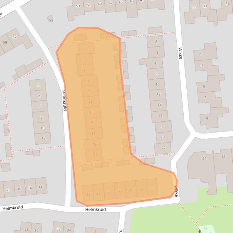 Kaart van postcodegebied 5684HP.