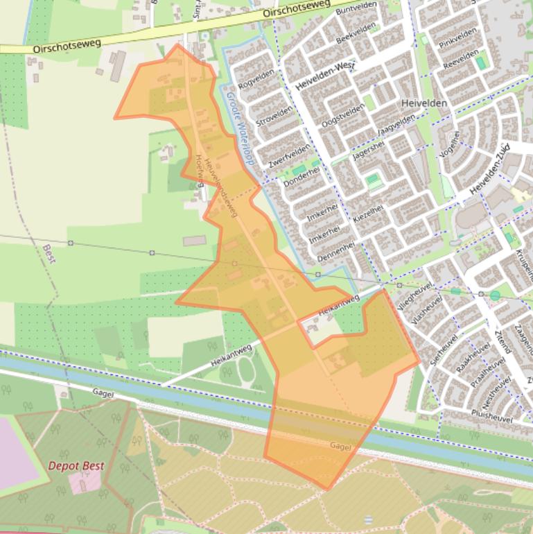 Kaart van postcodegebied 5684NC.