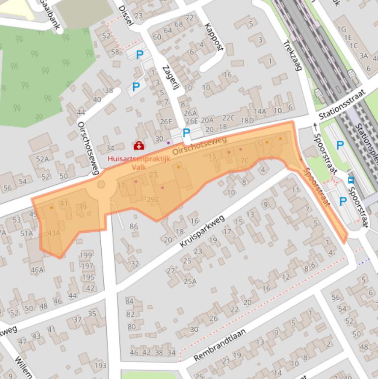 Kaart van postcodegebied 5684NE.