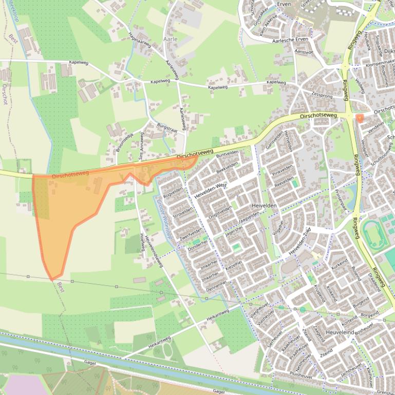 Kaart van postcodegebied 5684NH.