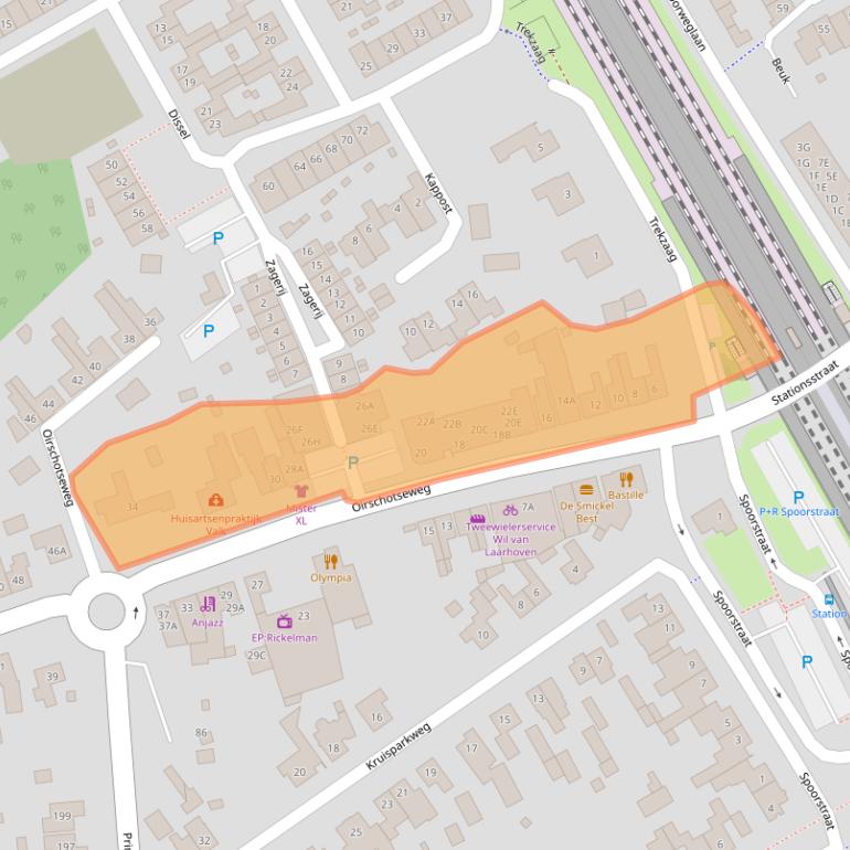 Kaart van postcodegebied 5684NJ.