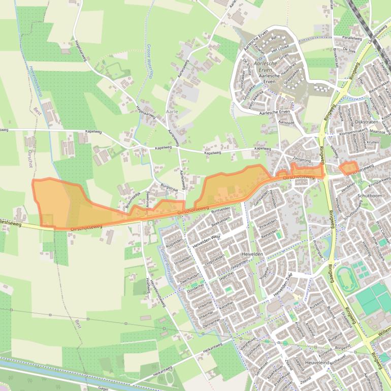 Kaart van postcodegebied 5684NL.