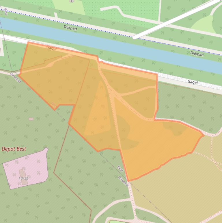 Kaart van postcodegebied 5684PA.