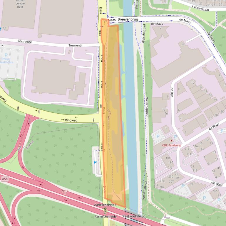 Kaart van postcodegebied 5684PD.