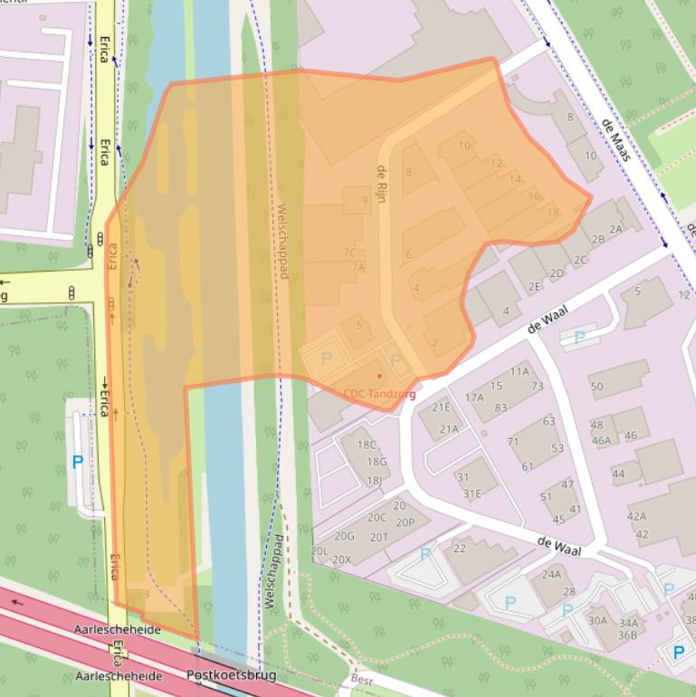 Kaart van postcodegebied 5684PJ.