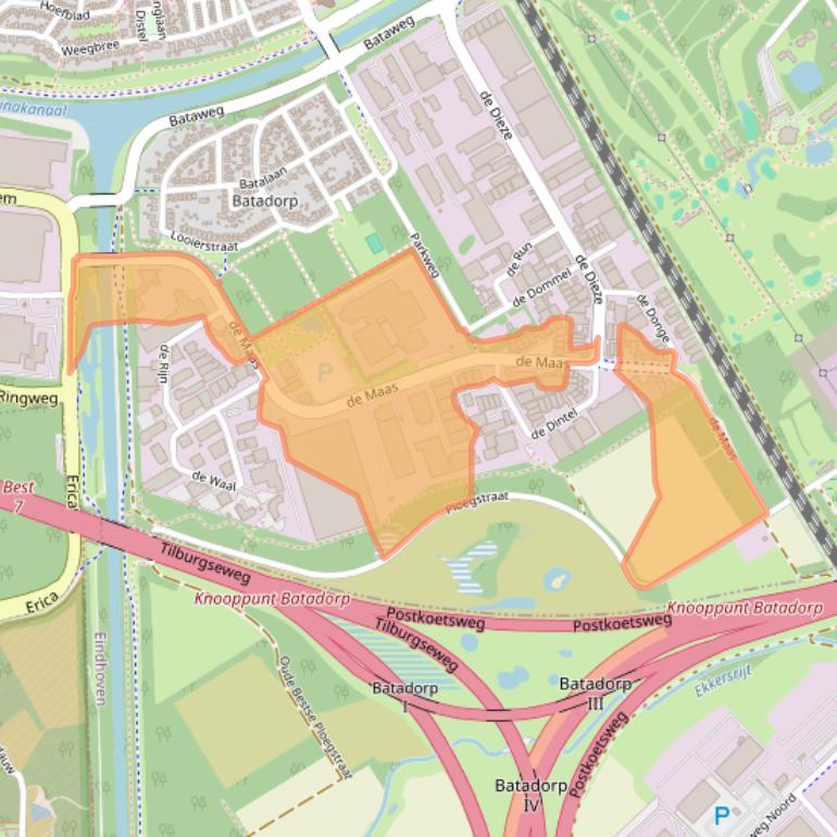 Kaart van postcodegebied 5684PL.