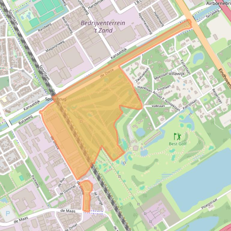 Kaart van postcodegebied 5684PR.