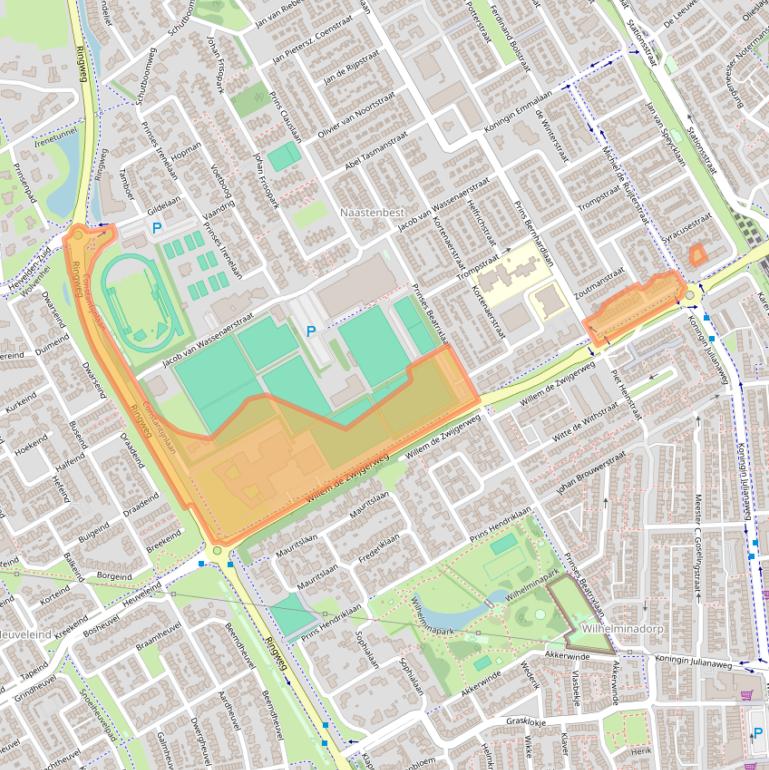 Kaart van postcodegebied 5684SL.