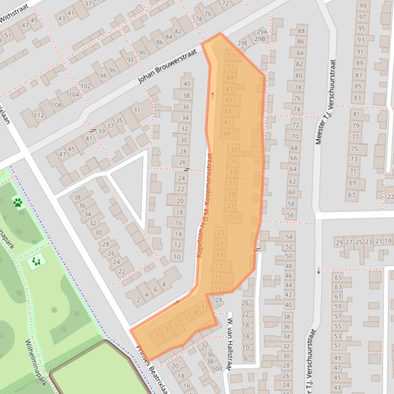 Kaart van postcodegebied 5684WE.