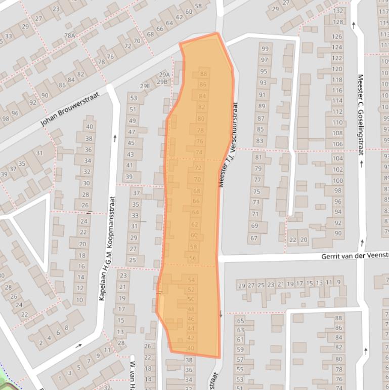 Kaart van postcodegebied 5684XD.