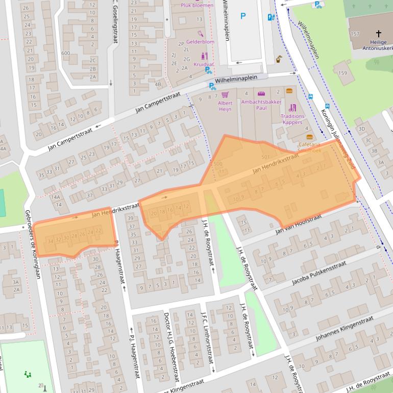 Kaart van postcodegebied 5684XJ.