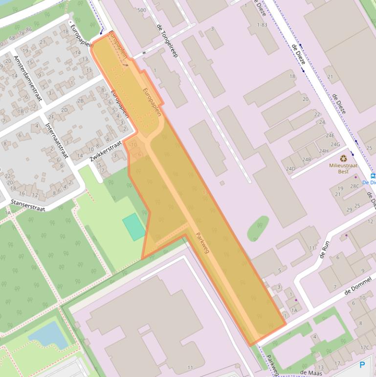 Kaart van postcodegebied 5684ZE.