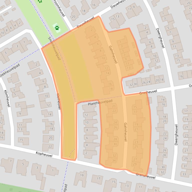 Kaart van postcodegebied 5685AK.