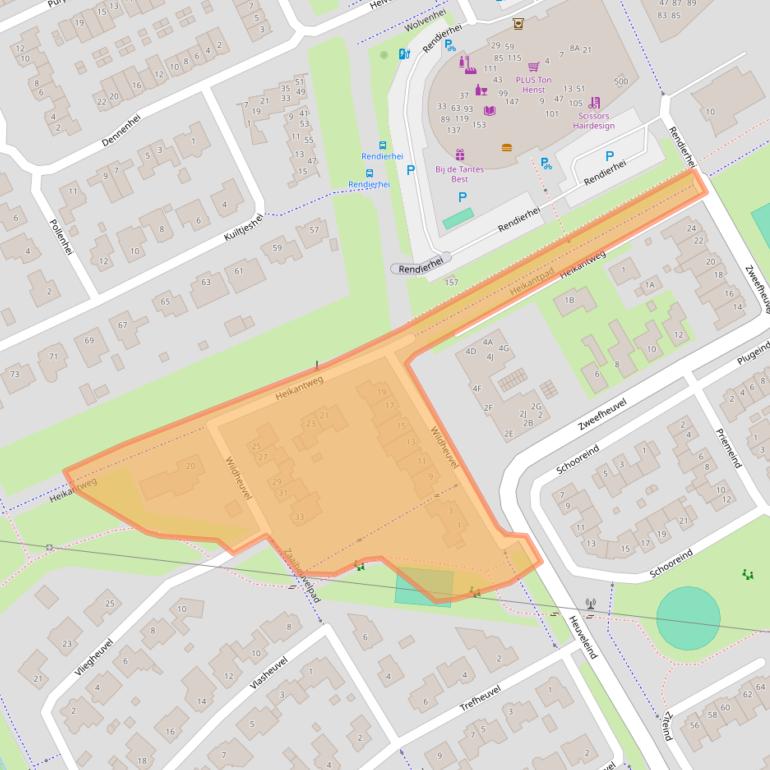 Kaart van postcodegebied 5685CD.