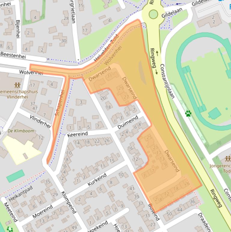 Kaart van postcodegebied 5685DC.