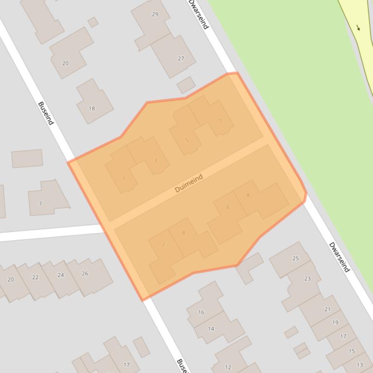 Kaart van postcodegebied 5685DD.