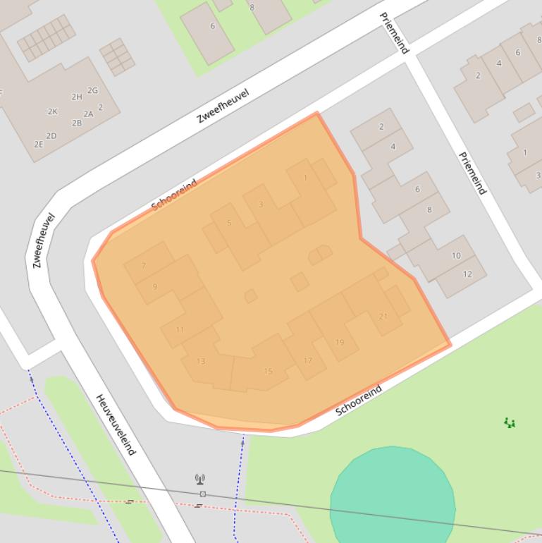 Kaart van postcodegebied 5685ED.