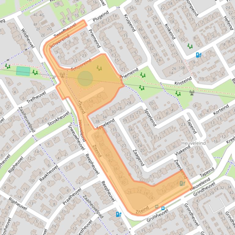 Kaart van postcodegebied 5685EJ.