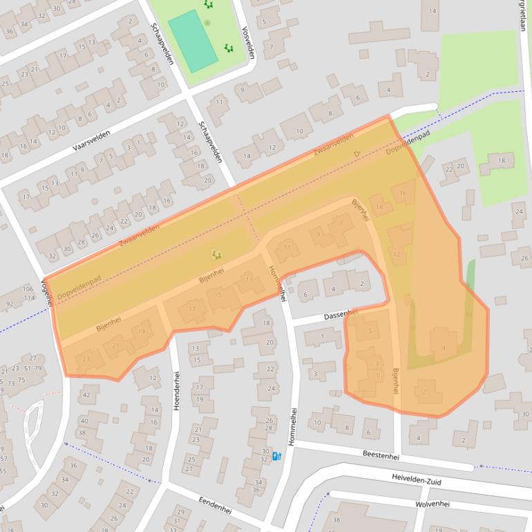 Kaart van postcodegebied 5685GP.