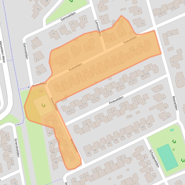 Kaart van postcodegebied 5685HE.