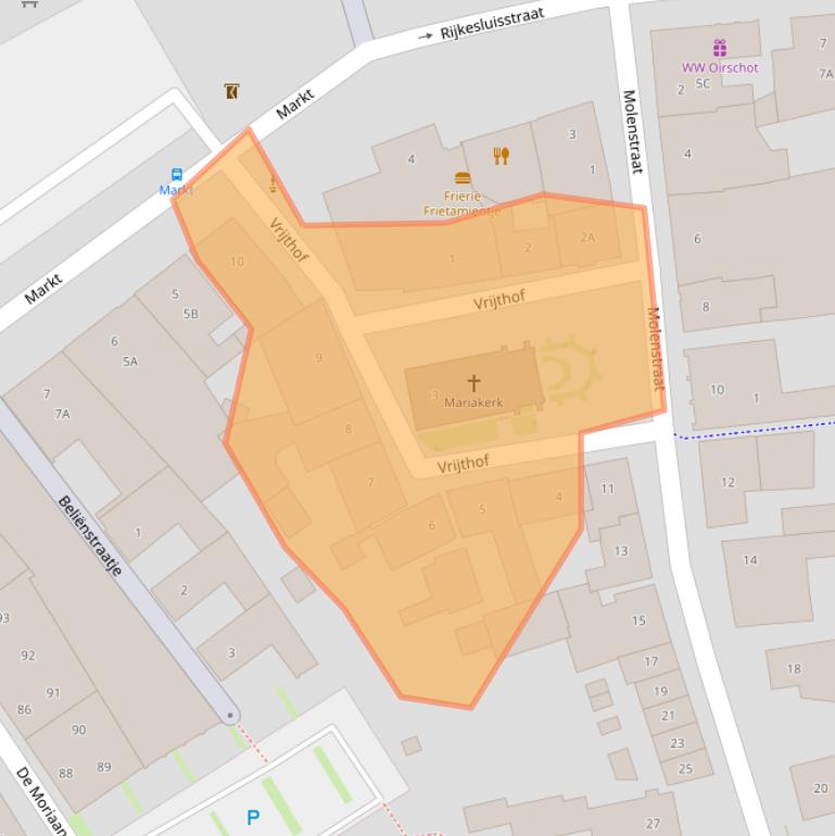 Kaart van postcodegebied 5688AE.