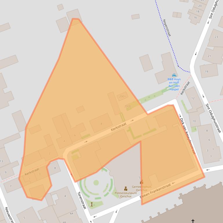 Kaart van postcodegebied 5688BC.