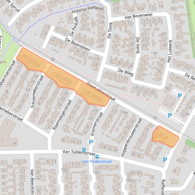 Kaart van postcodegebied 5688DJ.