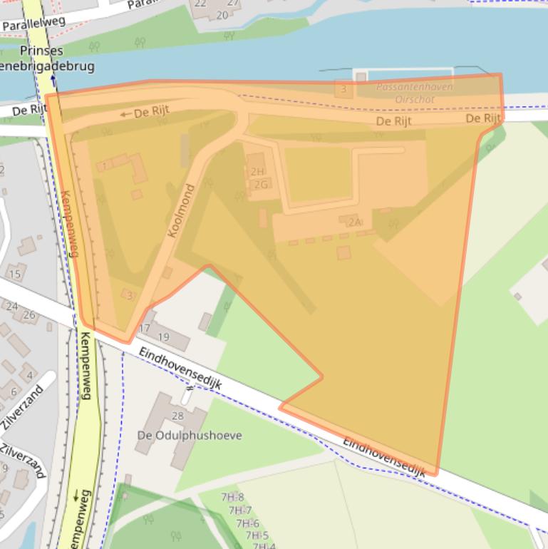 Kaart van postcodegebied 5688GM.