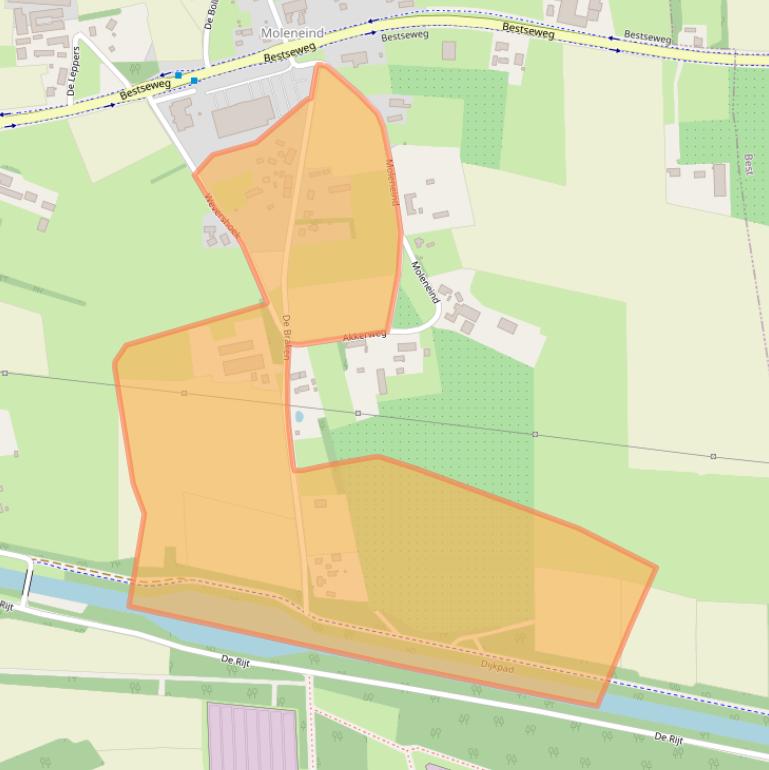 Kaart van postcodegebied 5688NT.