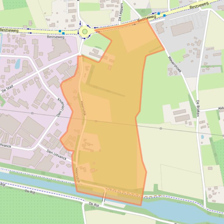 Kaart van postcodegebied 5688NW.