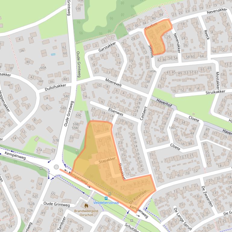 Kaart van postcodegebied 5688PR.