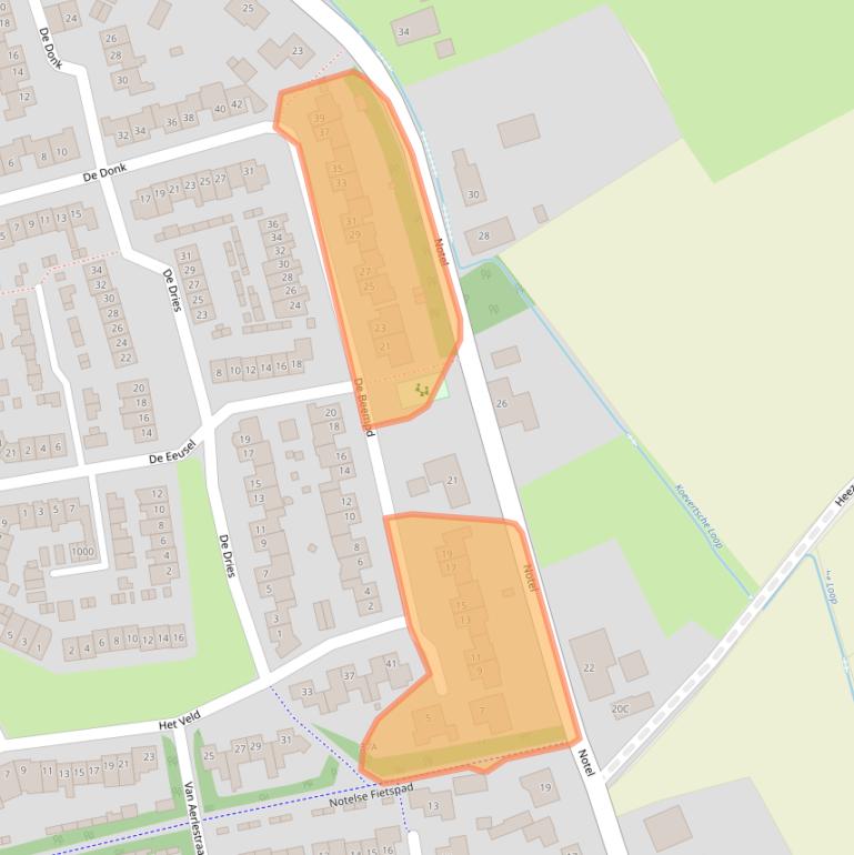 Kaart van postcodegebied 5688SM.