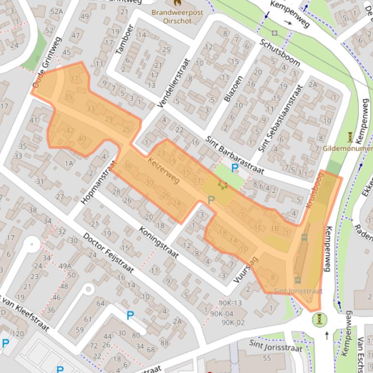 Kaart van postcodegebied 5688TG.