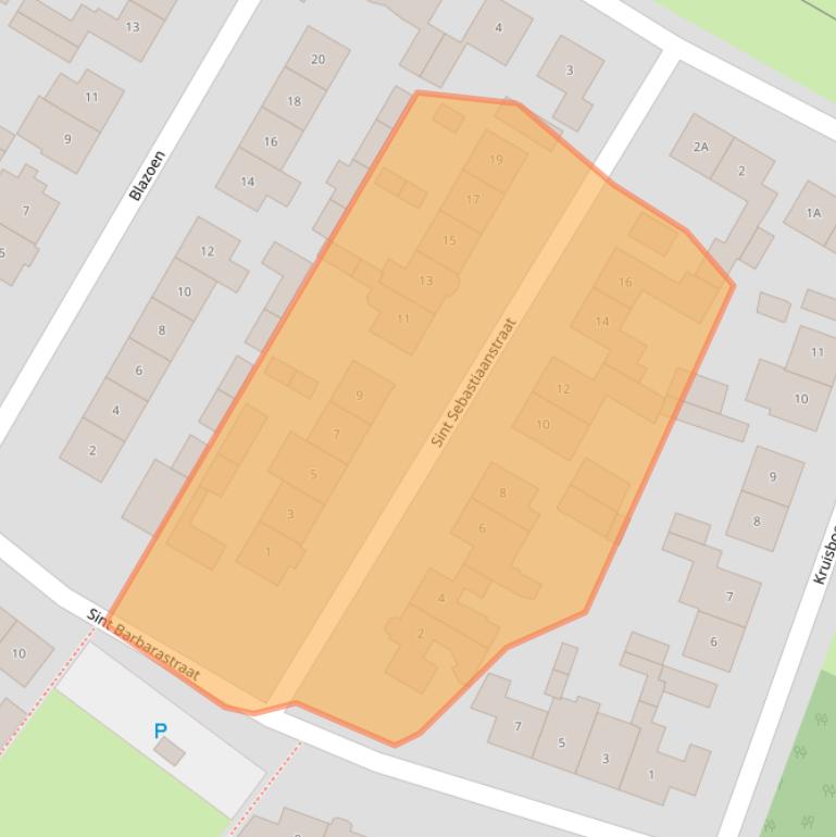 Kaart van postcodegebied 5688TL.