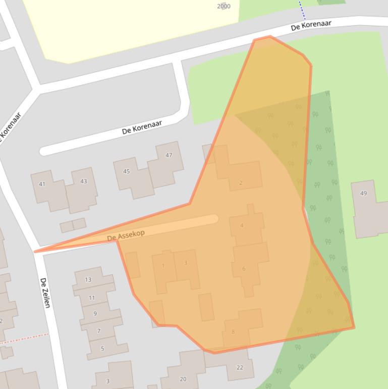 Kaart van postcodegebied 5688TP.