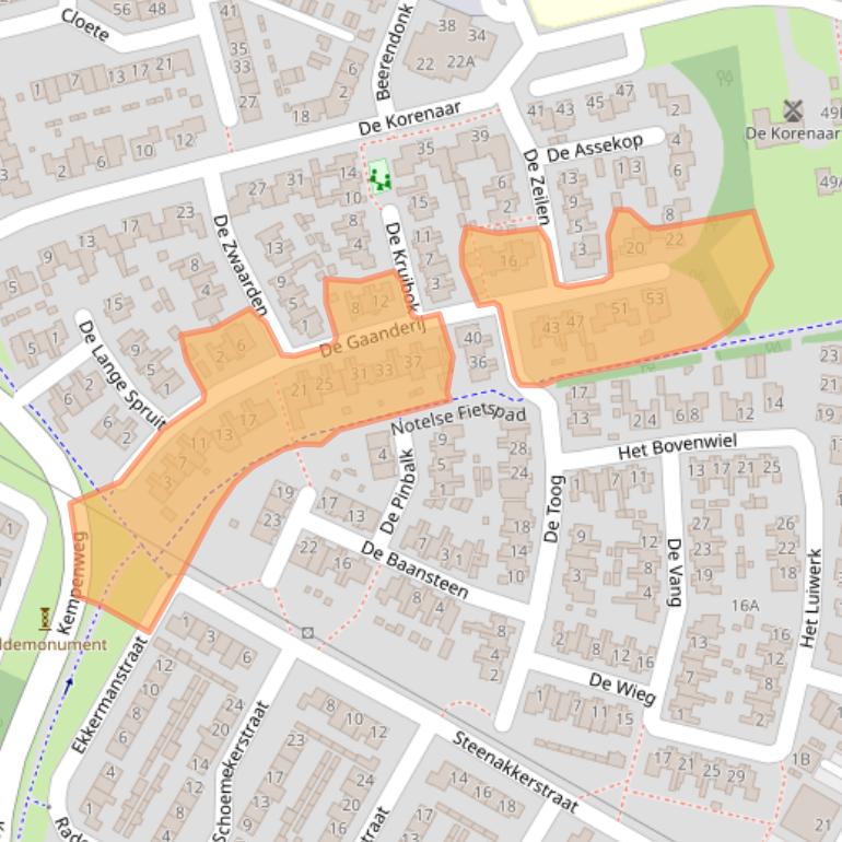Kaart van postcodegebied 5688TR.