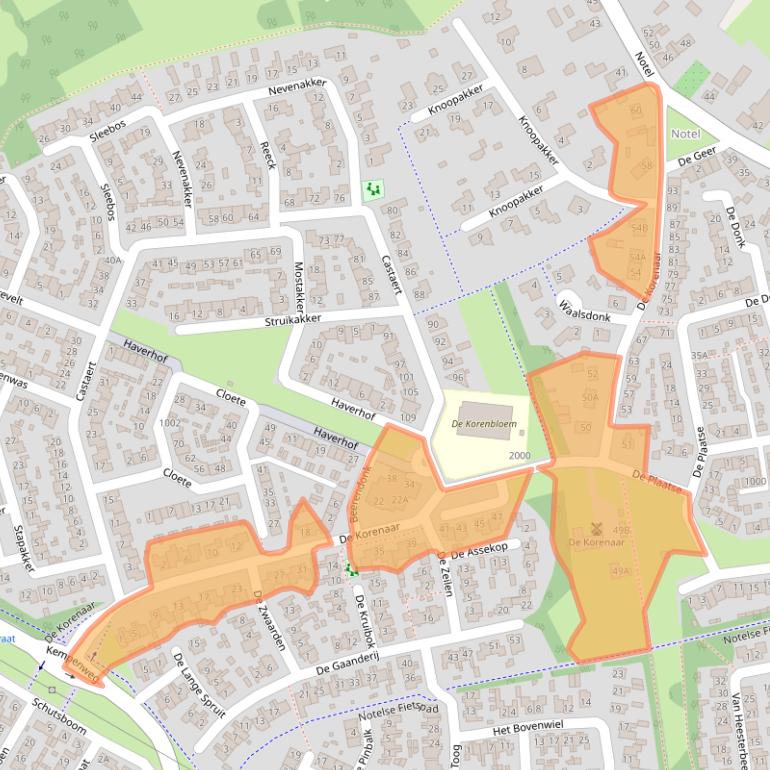 Kaart van postcodegebied 5688TS.