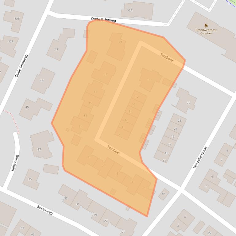 Kaart van postcodegebied 5688VB.