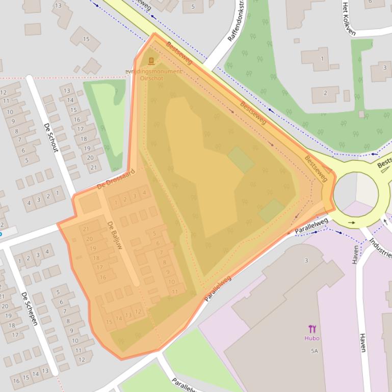 Kaart van postcodegebied 5688VL.
