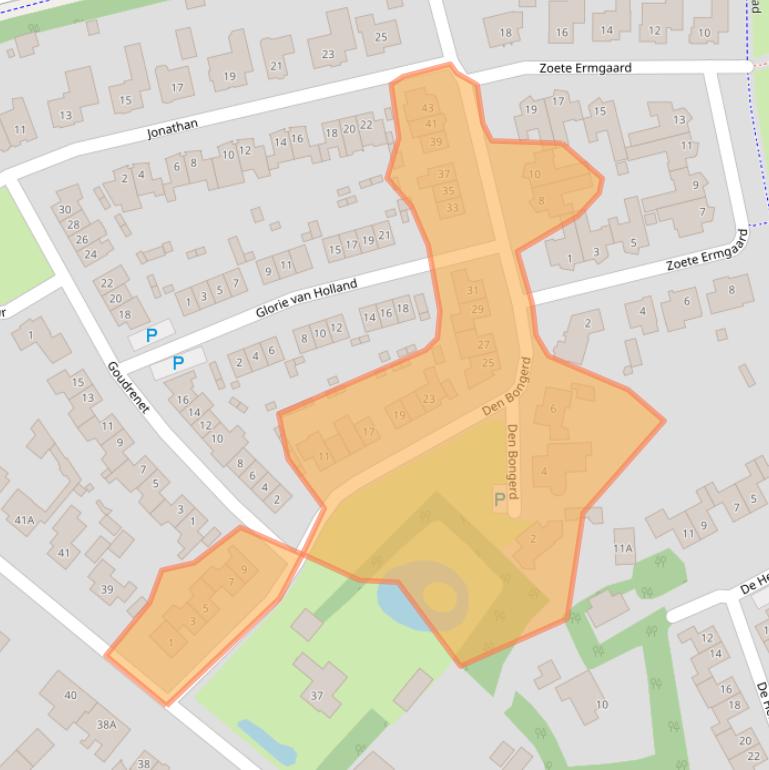 Kaart van postcodegebied 5688VT.