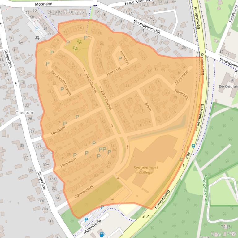 Kaart van postcodegebied 5689.