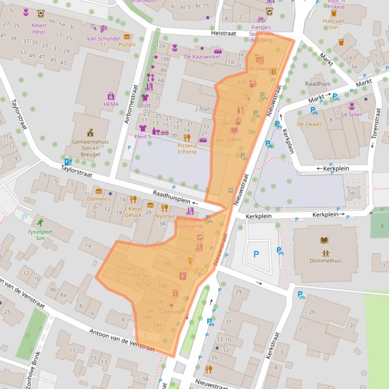 Kaart van postcodegebied 5691AD.