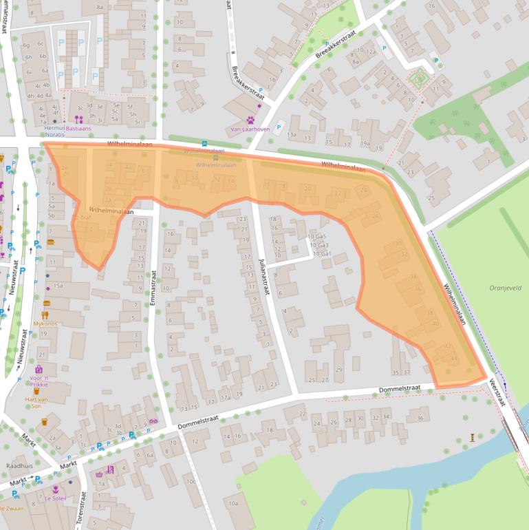 Kaart van postcodegebied 5691AZ.