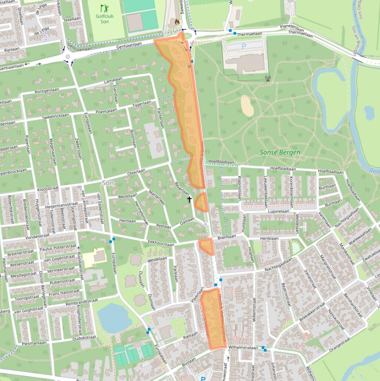 Kaart van postcodegebied 5691BA.