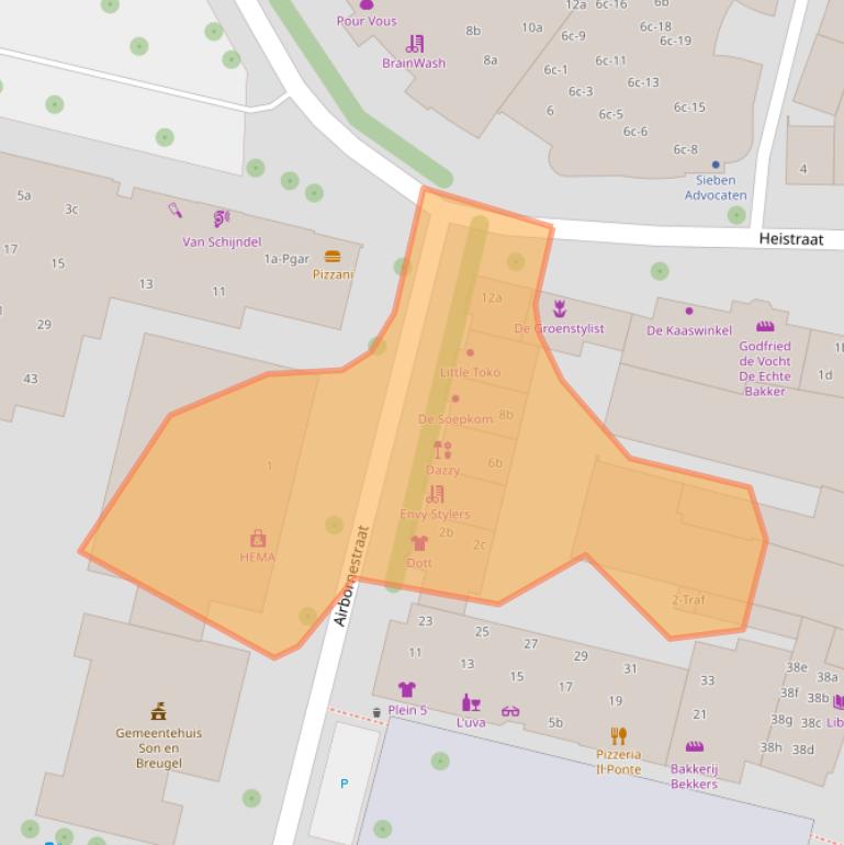 Kaart van postcodegebied 5691CB.