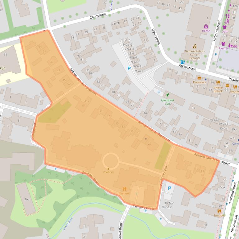 Kaart van postcodegebied 5691CJ.