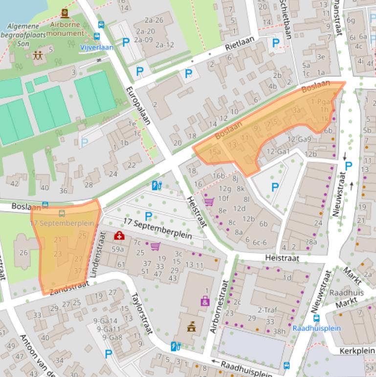 Kaart van postcodegebied 5691CT.