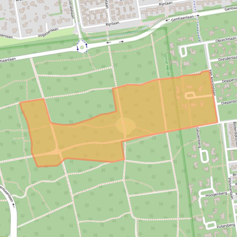 Kaart van postcodegebied 5691GZ.