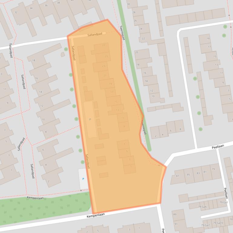 Kaart van postcodegebied 5691LT.