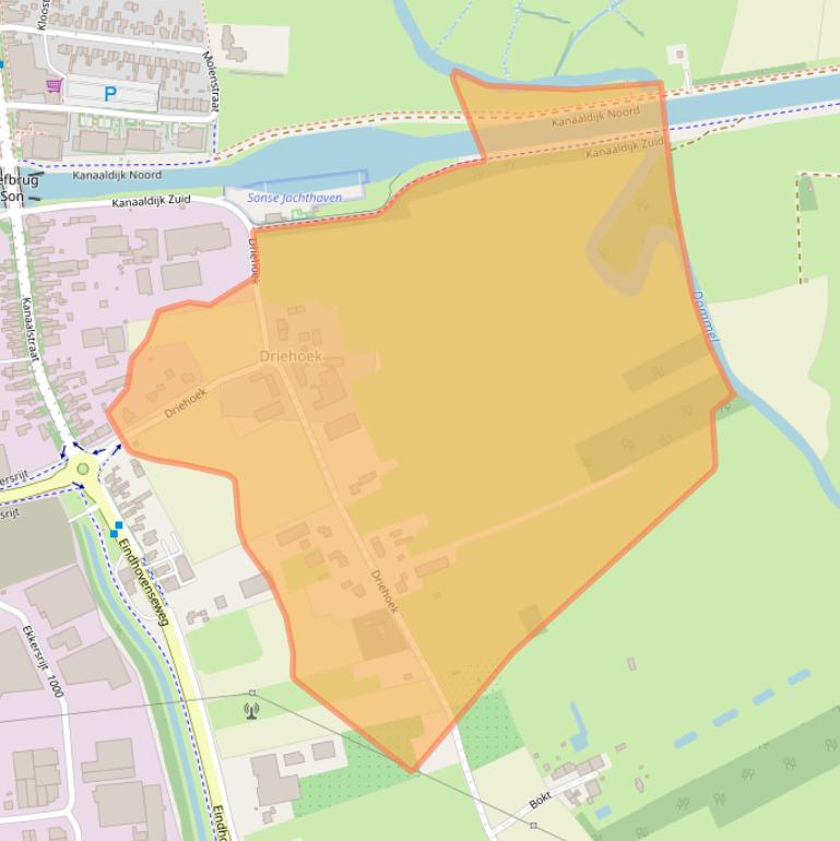 Kaart van postcodegebied 5691NE.